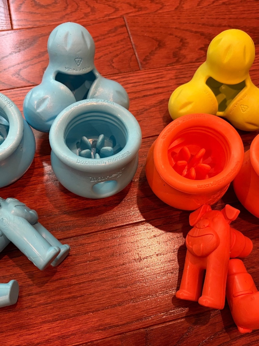 West Paw Zogoflex Enrichment Toy Lot - 4 Small Toppl, 2 Tux, 2 Stoppers